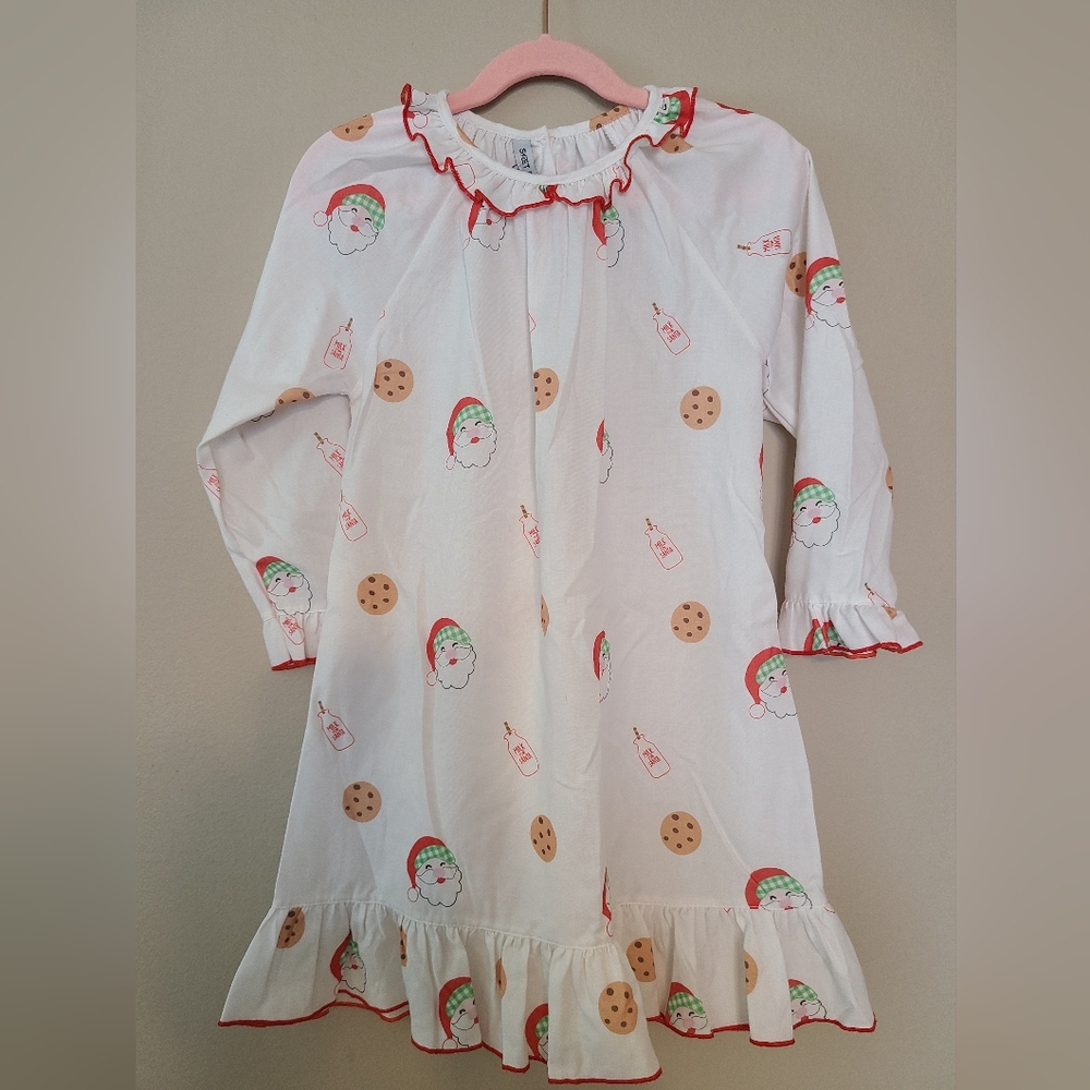 Sweet Dreams White Santa and Cookie Nightgown